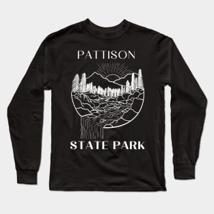 Pattison State Park Waterfall Landscape in the Forest. Long Sleeve T-Shirt
